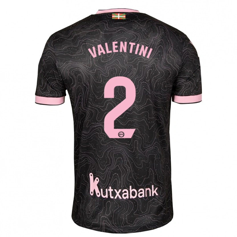 Danxen Mujer Camiseta Nicolás Valentini #2 Negro Rosa 2ª Equipación 2026/27 La Camisa