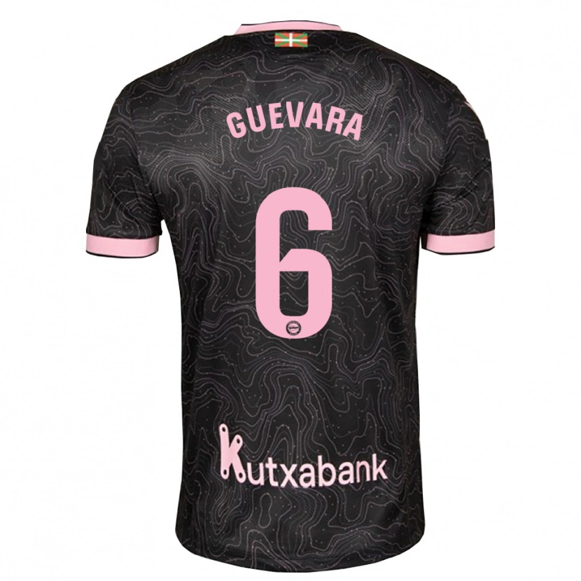 Danxen Mujer Camiseta Ander Guevara #6 Negro Rosa 2ª Equipación 2026/27 La Camisa