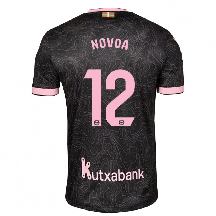 Danxen Mujer Camiseta Hugo Novoa #12 Negro Rosa 2ª Equipación 2026/27 La Camisa