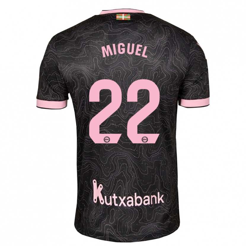 Danxen Mujer Camiseta Miguel Rodríguez #22 Negro Rosa 2ª Equipación 2026/27 La Camisa