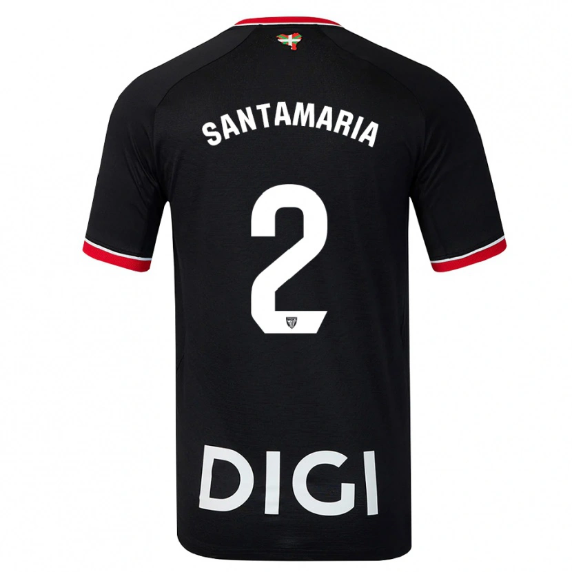 Danxen Mujer Camiseta Unai Santamaría #2 Negro Blanco Rojo 2ª Equipación 2026/27 La Camisa