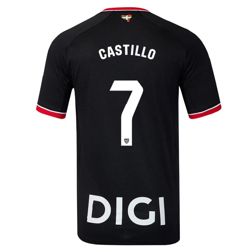 Danxen Mujer Camiseta Unai Castillo #7 Negro Blanco Rojo 2ª Equipación 2026/27 La Camisa