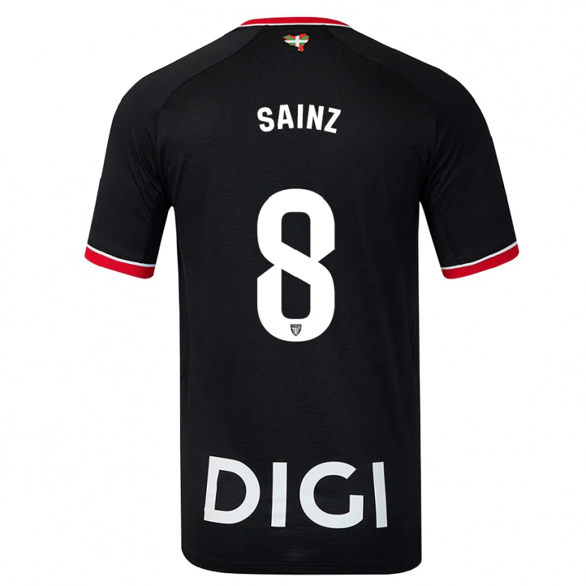 Danxen Mujer Camiseta Iñigo Sainz #8 Negro Blanco Rojo 2ª Equipación 2026/27 La Camisa