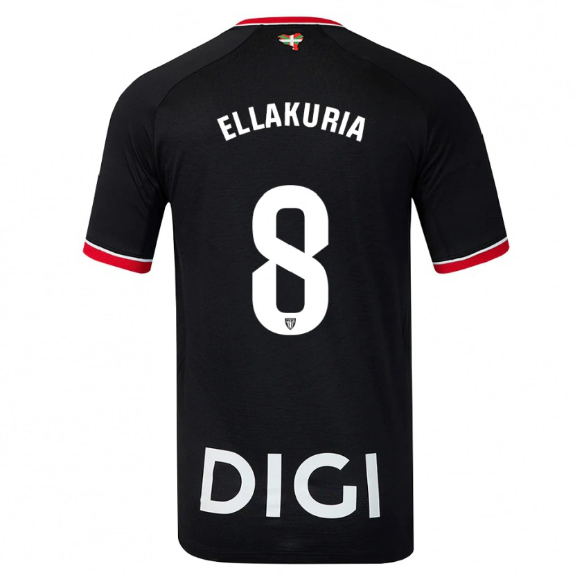 Danxen Mujer Camiseta Eneko Ellakuria #8 Negro Blanco Rojo 2ª Equipación 2026/27 La Camisa