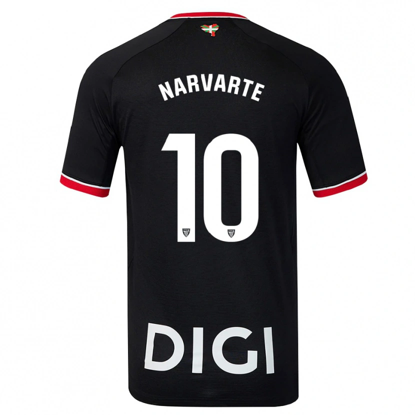 Danxen Mujer Camiseta Danel Narvarte #10 Negro Blanco Rojo 2ª Equipación 2026/27 La Camisa