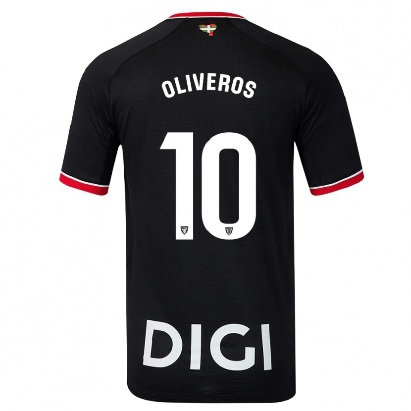 Danxen Mujer Camiseta Aimar Oliveros #10 Negro Blanco Rojo 2ª Equipación 2026/27 La Camisa