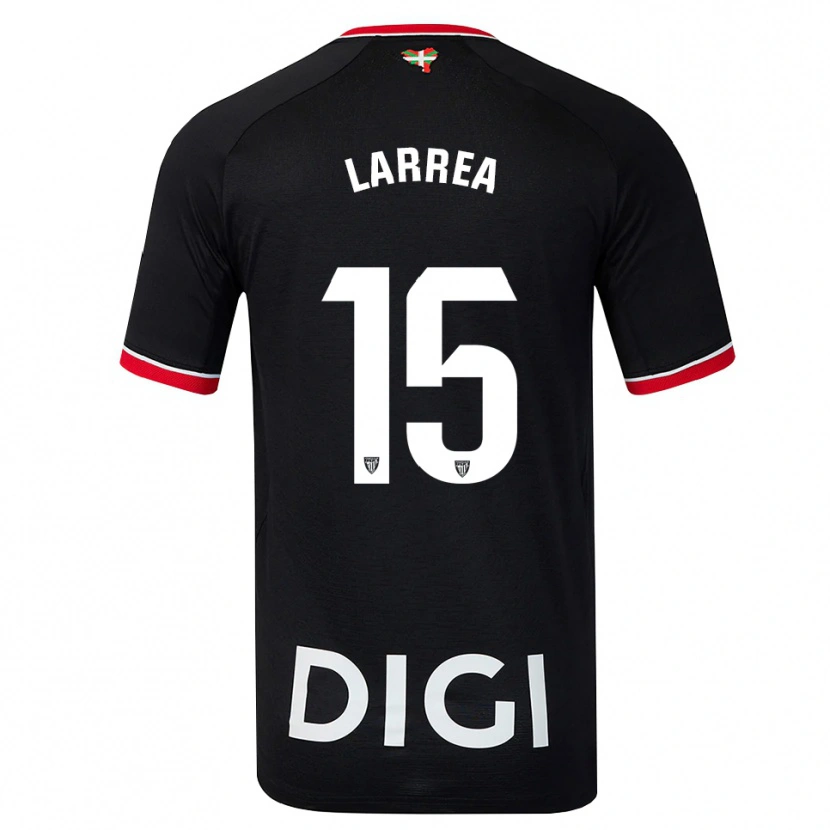 Danxen Mujer Camiseta Beñat Larrea #15 Negro Blanco Rojo 2ª Equipación 2026/27 La Camisa