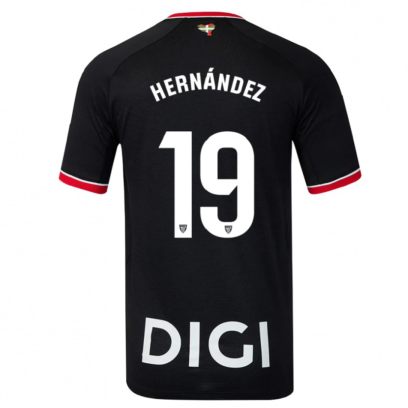 Danxen Mujer Camiseta Egoitz Hernández #19 Negro Blanco Rojo 2ª Equipación 2026/27 La Camisa