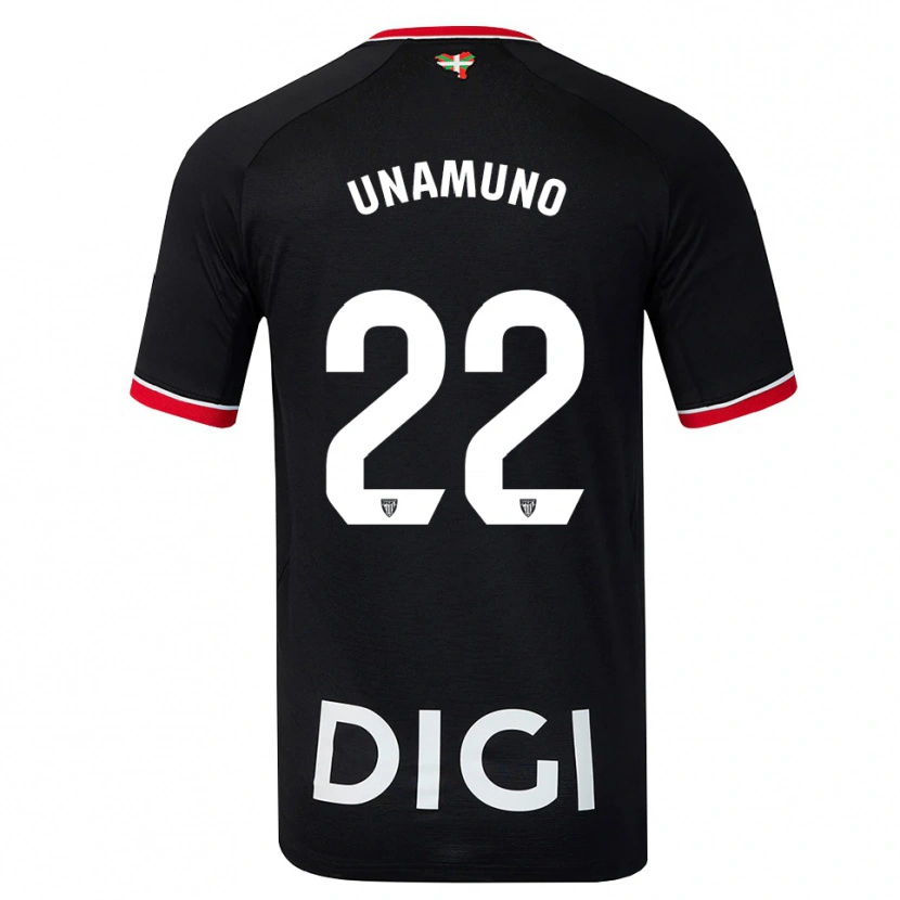 Danxen Mujer Camiseta Oier Unamuno #22 Negro Blanco Rojo 2ª Equipación 2026/27 La Camisa