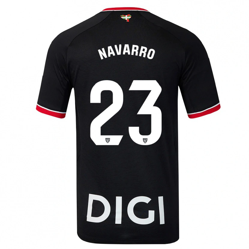 Danxen Mujer Camiseta Robert Navarro #23 Negro Blanco Rojo 2ª Equipación 2026/27 La Camisa