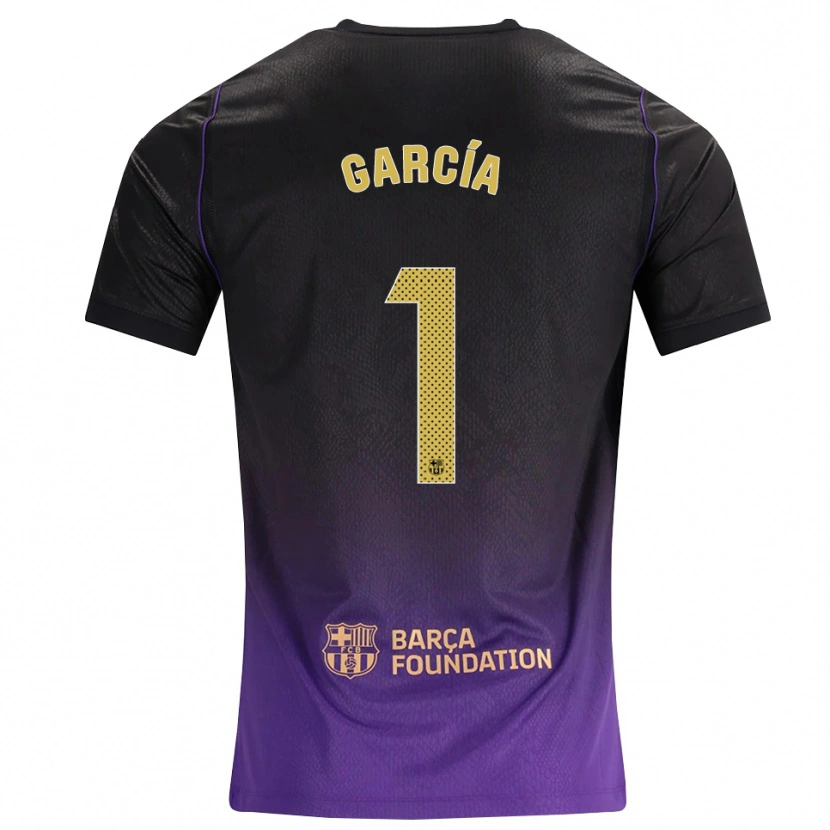 Danxen Mujer Camiseta Joan García #1 Morado Amarillo Negro 2ª Equipación 2026/27 La Camisa