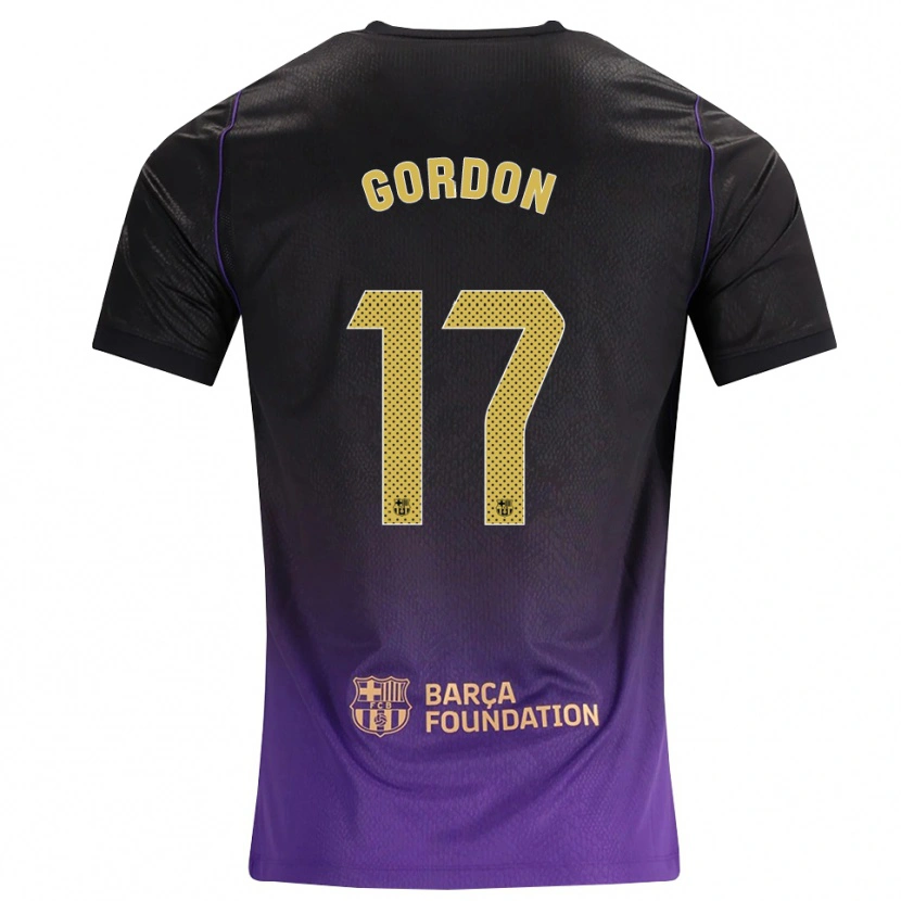 Danxen Mujer Camiseta Anthony Gordon #17 Morado Amarillo Negro 2ª Equipación 2026/27 La Camisa