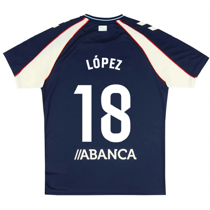 Danxen Mujer Camiseta Diego López #18 Azul Real Rojo Blanco 2ª Equipación 2026/27 La Camisa