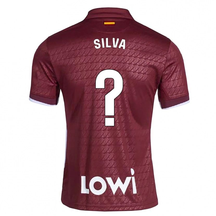 Danxen Mujer Camiseta Jonathan Silva #0 Rojo Oscuro Blanco 2ª Equipación 2026/27 La Camisa