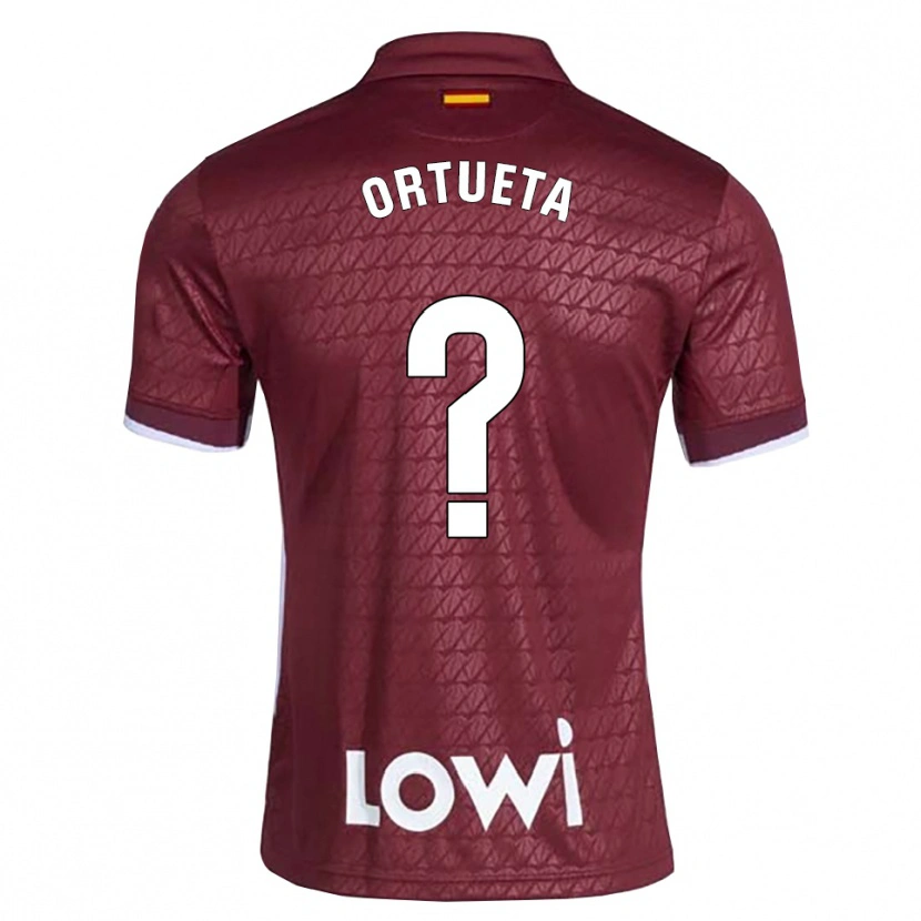 Danxen Mujer Camiseta Ignacio Ortueta #0 Rojo Oscuro Blanco 2ª Equipación 2026/27 La Camisa