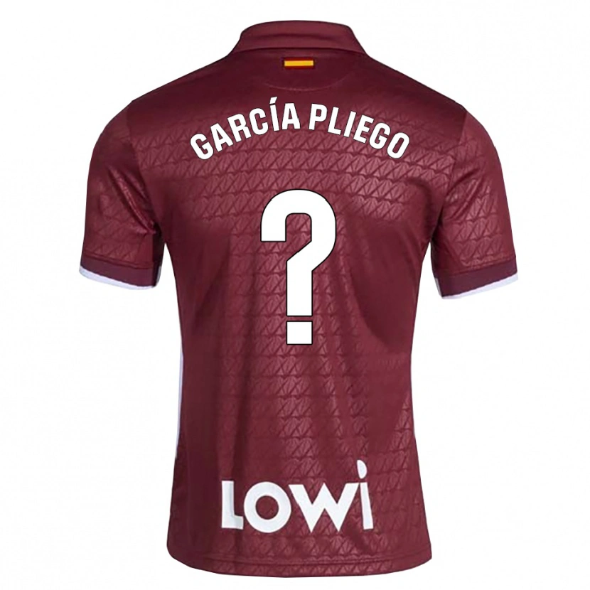 Danxen Mujer Camiseta Hugo García Pliego #0 Rojo Oscuro Blanco 2ª Equipación 2026/27 La Camisa