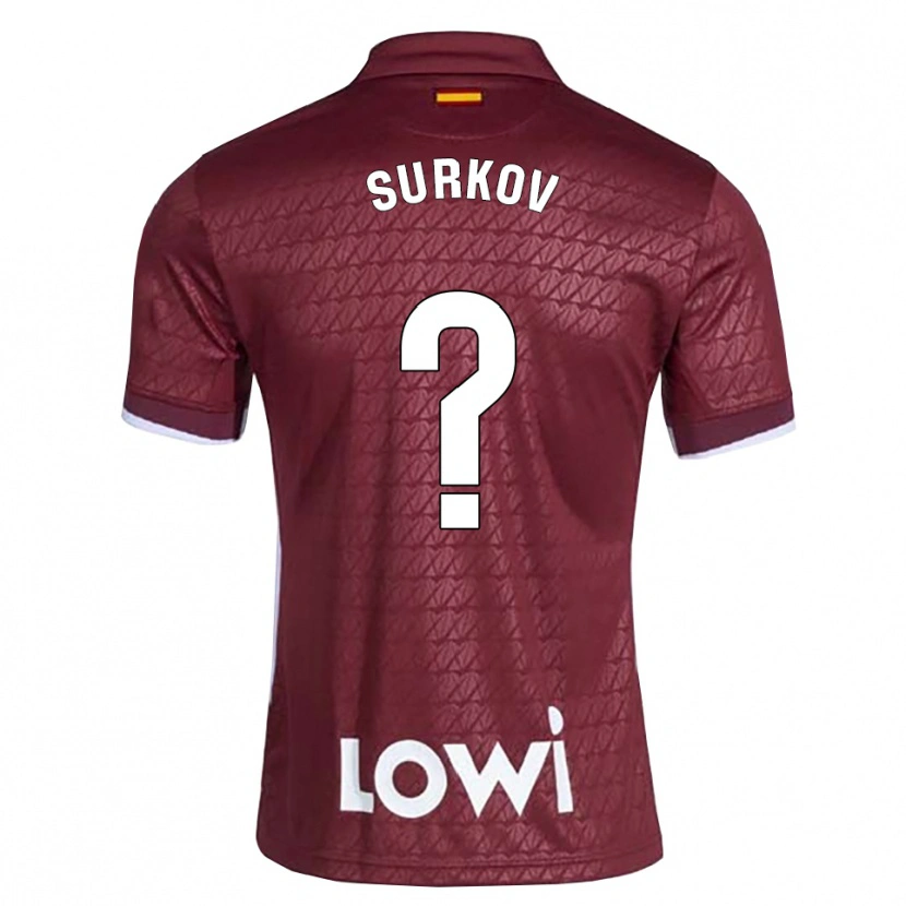 Danxen Mujer Camiseta Iván Surkov #0 Rojo Oscuro Blanco 2ª Equipación 2026/27 La Camisa