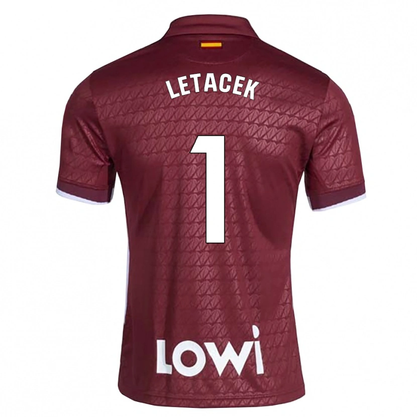 Danxen Mujer Camiseta Jiri Letacek #1 Rojo Oscuro Blanco 2ª Equipación 2026/27 La Camisa