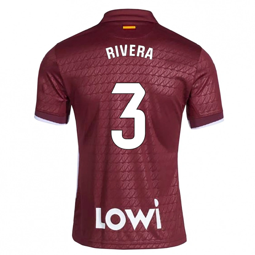Danxen Mujer Camiseta Gorka Rivera #3 Rojo Oscuro Blanco 2ª Equipación 2026/27 La Camisa