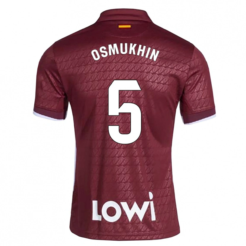 Danxen Mujer Camiseta Zakhar Osmukhin #5 Rojo Oscuro Blanco 2ª Equipación 2026/27 La Camisa