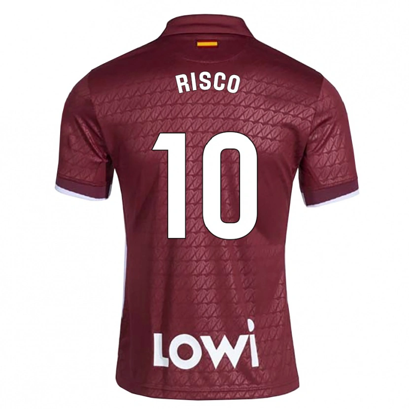 Danxen Mujer Camiseta Alberto Risco #10 Rojo Oscuro Blanco 2ª Equipación 2026/27 La Camisa