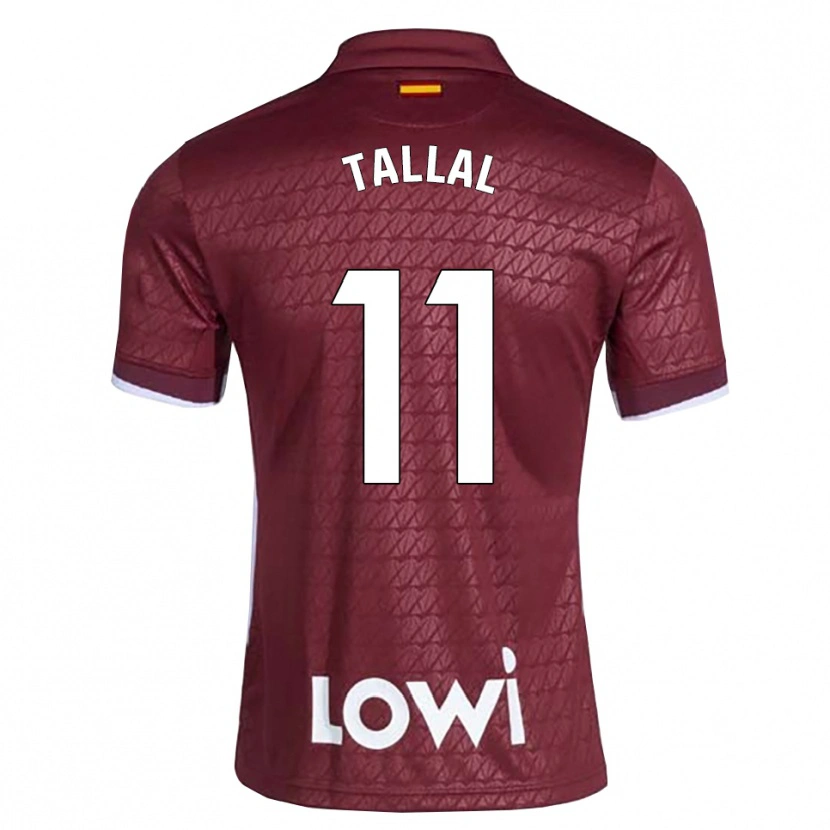 Danxen Mujer Camiseta Yassin Tallal #11 Rojo Oscuro Blanco 2ª Equipación 2026/27 La Camisa
