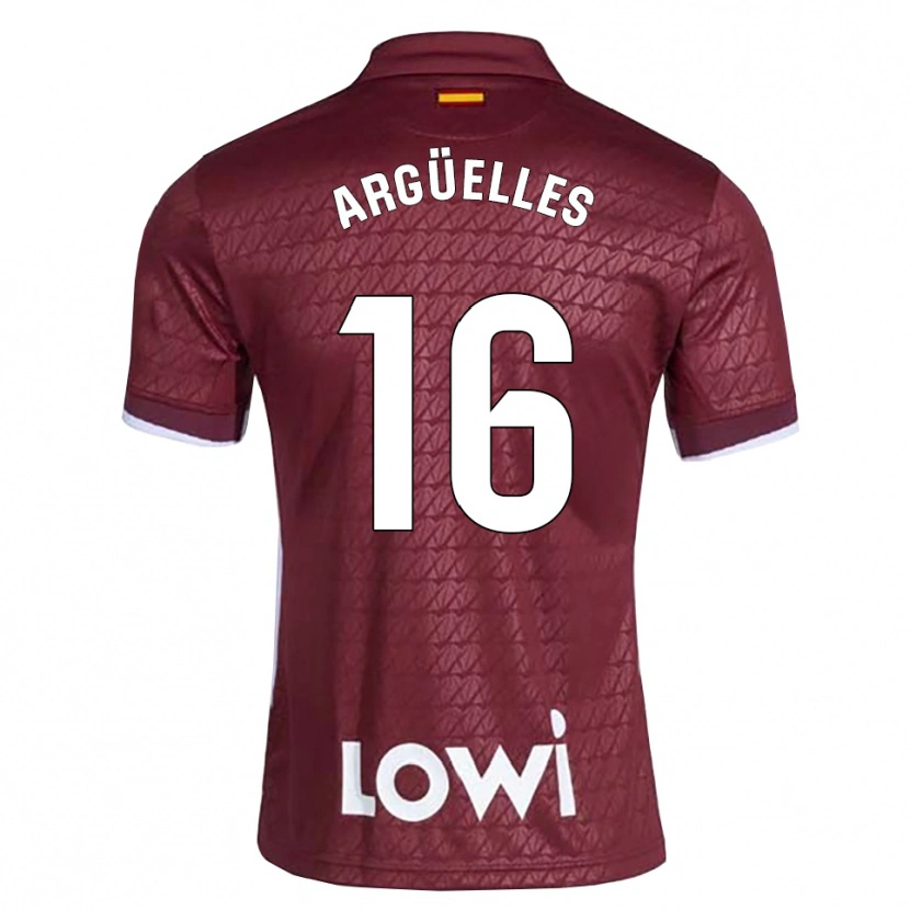 Danxen Mujer Camiseta David Argüelles #16 Rojo Oscuro Blanco 2ª Equipación 2026/27 La Camisa