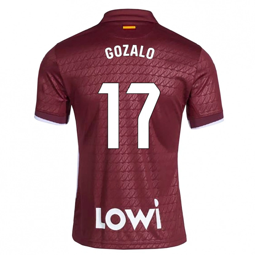 Danxen Mujer Camiseta Marcos Gozalo #17 Rojo Oscuro Blanco 2ª Equipación 2026/27 La Camisa