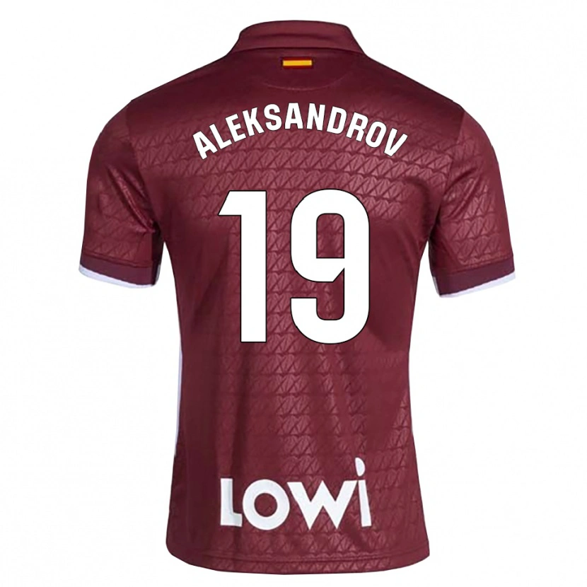 Danxen Mujer Camiseta Mykyta Aleksandrov #19 Rojo Oscuro Blanco 2ª Equipación 2026/27 La Camisa