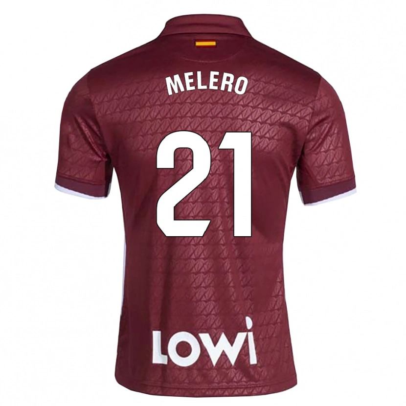 Danxen Mujer Camiseta Pablo Melero #21 Rojo Oscuro Blanco 2ª Equipación 2026/27 La Camisa