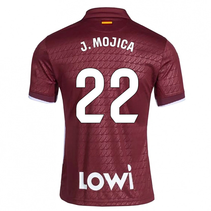 Danxen Mujer Camiseta Johan Mojica #22 Rojo Oscuro Blanco 2ª Equipación 2026/27 La Camisa