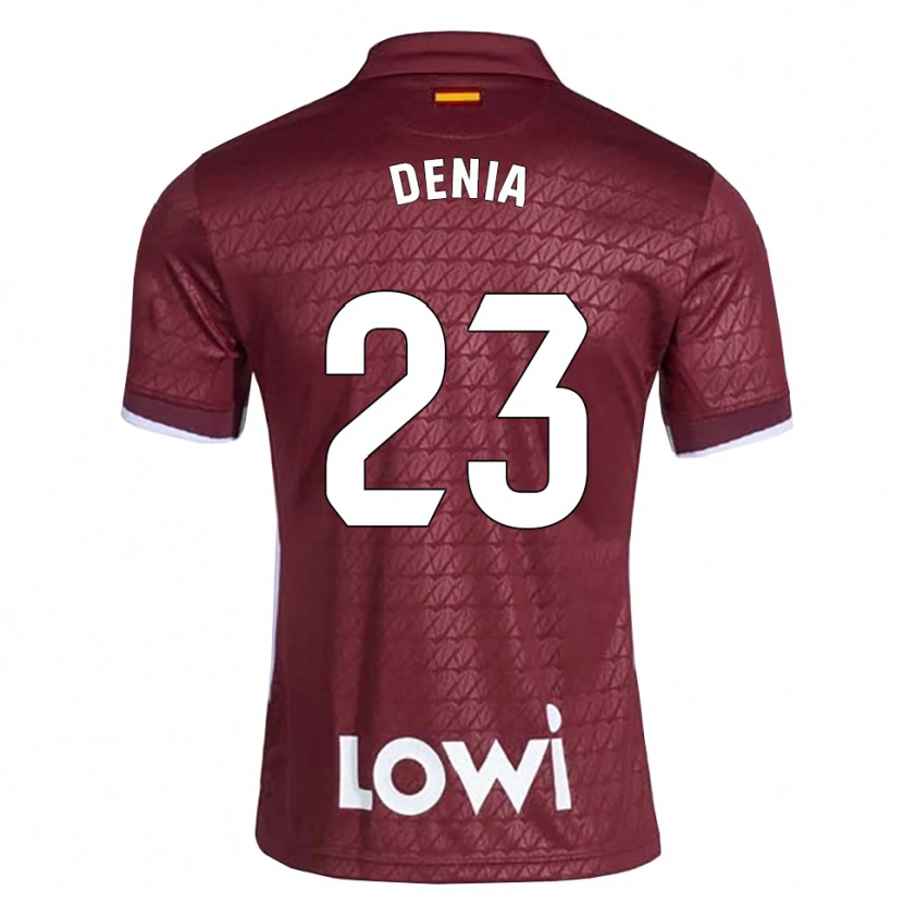 Danxen Mujer Camiseta Marcos Denia #23 Rojo Oscuro Blanco 2ª Equipación 2026/27 La Camisa