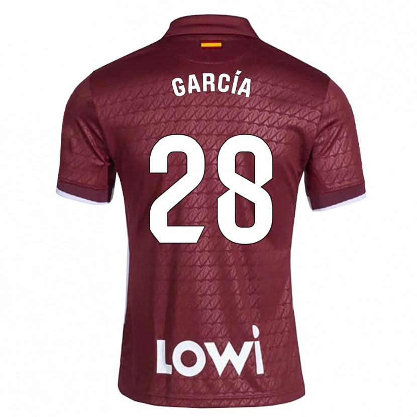 Danxen Mujer Camiseta Hugo García #28 Rojo Oscuro Blanco 2ª Equipación 2026/27 La Camisa