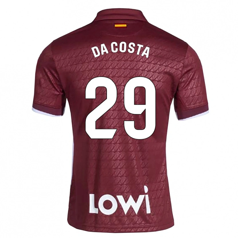 Danxen Mujer Camiseta Coba Da Costa #29 Rojo Oscuro Blanco 2ª Equipación 2026/27 La Camisa