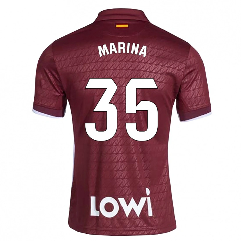 Danxen Mujer Camiseta Nacho Marina #35 Rojo Oscuro Blanco 2ª Equipación 2026/27 La Camisa