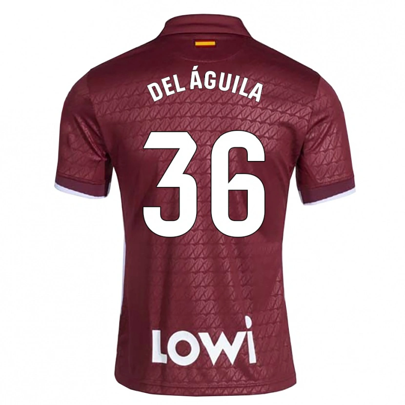 Danxen Mujer Camiseta Ángel Del Águila #36 Rojo Oscuro Blanco 2ª Equipación 2026/27 La Camisa