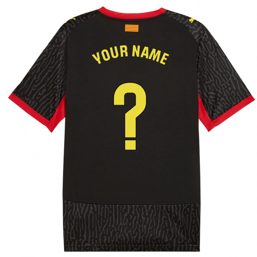 Danxen Mujer Camiseta Su Nombre #0 Negro Amarillo Rojo 2ª Equipación 2026/27 La Camisa