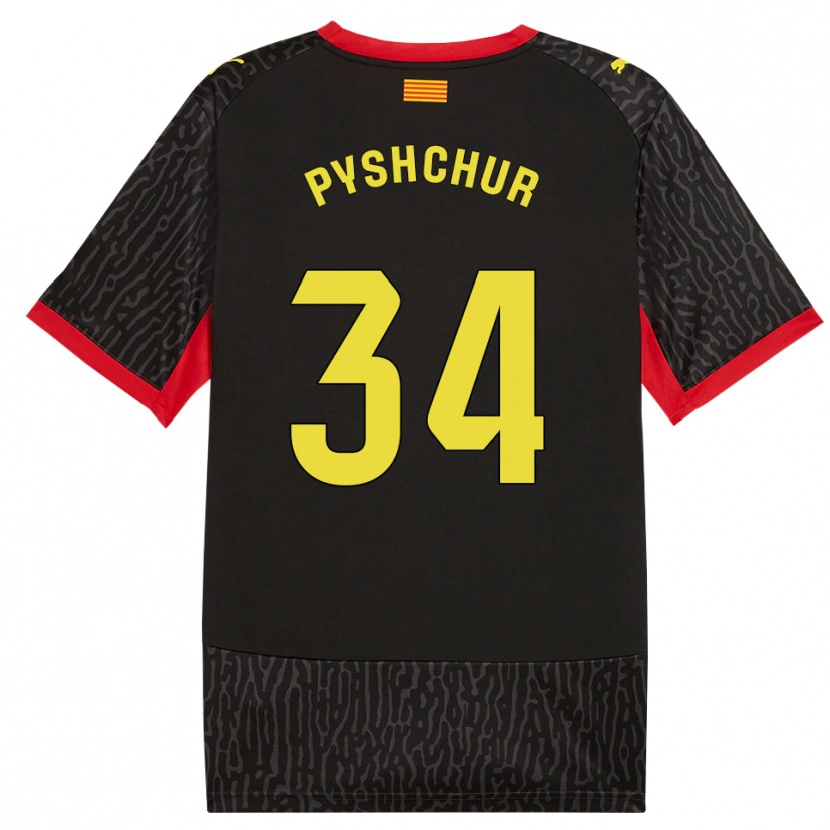 Danxen Mujer Camiseta Oleksandr Pyshchur #34 Negro Amarillo Rojo 2ª Equipación 2026/27 La Camisa