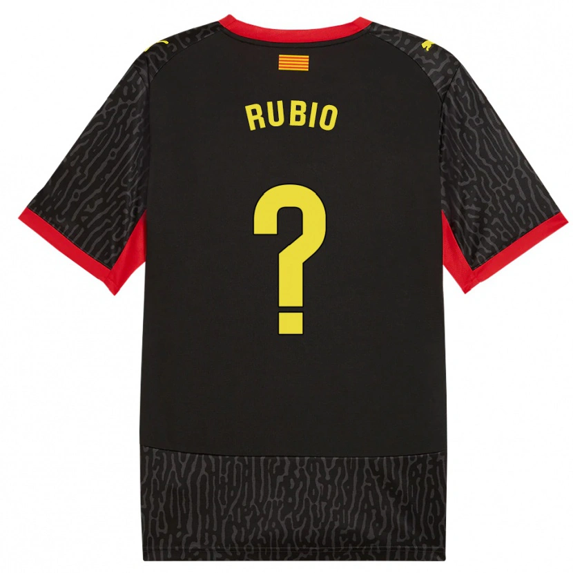 Danxen Mujer Camiseta Albert Rubio #0 Negro Amarillo Rojo 2ª Equipación 2026/27 La Camisa