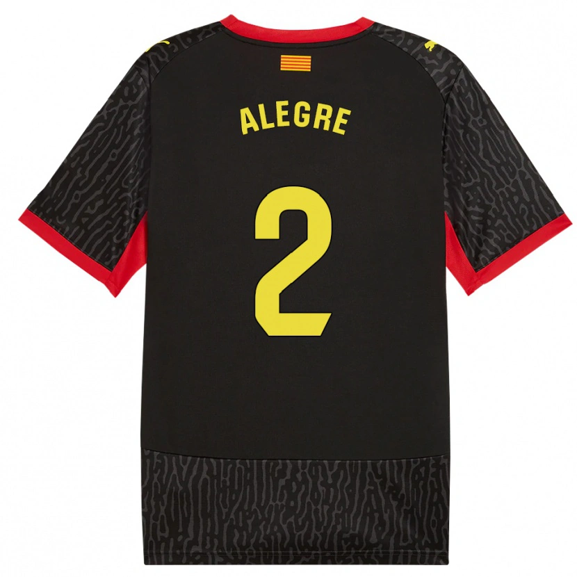Danxen Mujer Camiseta Marc Alegre #2 Negro Amarillo Rojo 2ª Equipación 2026/27 La Camisa