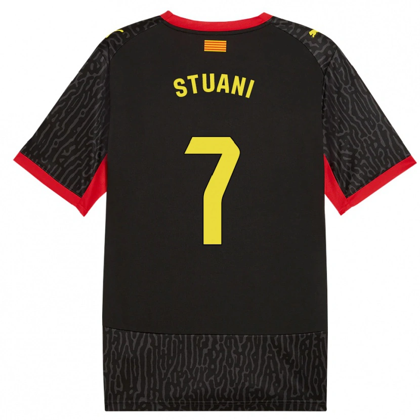 Danxen Mujer Camiseta Cristhian Stuani #7 Negro Amarillo Rojo 2ª Equipación 2026/27 La Camisa