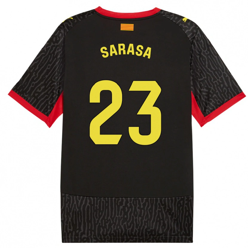 Danxen Mujer Camiseta Javi Sarasa #23 Negro Amarillo Rojo 2ª Equipación 2026/27 La Camisa