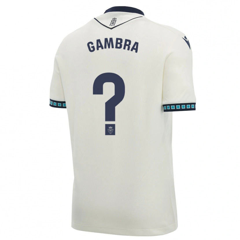 Danxen Mujer Camiseta Javi Gambra #0 Blanco Negro Azul Cielo Claro 2ª Equipación 2026/27 La Camisa