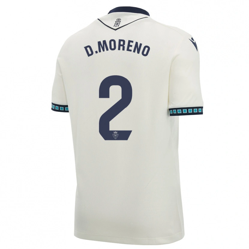 Danxen Mujer Camiseta Diego Moreno #2 Blanco Negro Azul Cielo Claro 2ª Equipación 2026/27 La Camisa