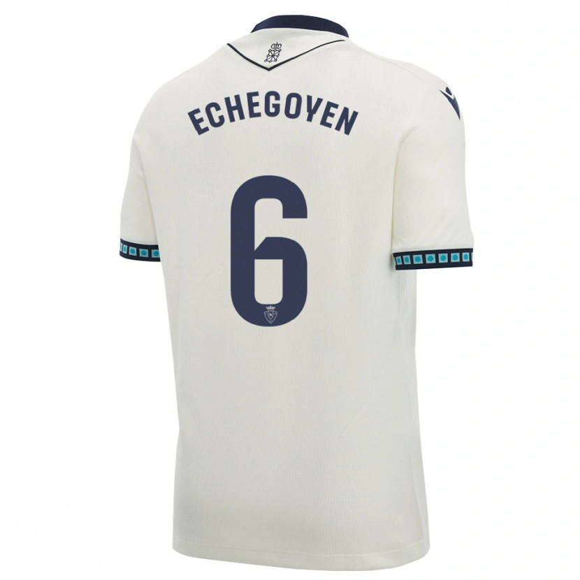 Danxen Mujer Camiseta Mauro Echegoyen #6 Blanco Negro Azul Cielo Claro 2ª Equipación 2026/27 La Camisa