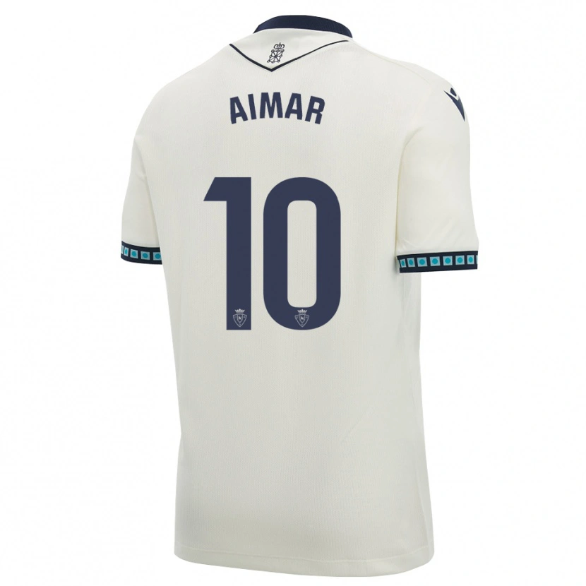 Danxen Mujer Camiseta Aimar Oroz #10 Blanco Negro Azul Cielo Claro 2ª Equipación 2026/27 La Camisa