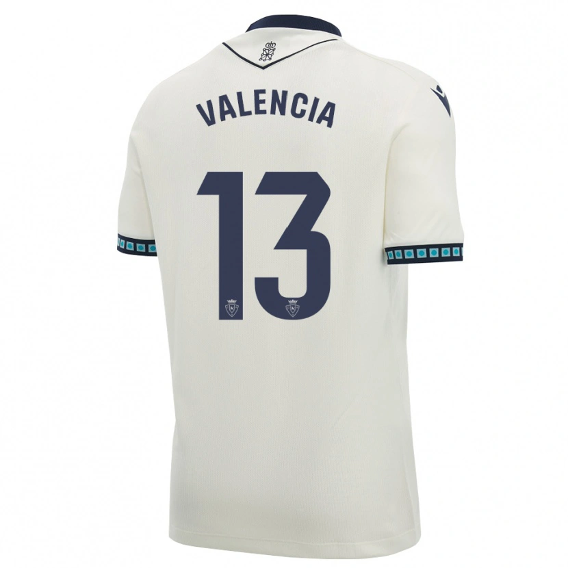 Danxen Mujer Camiseta Pablo Valencia #13 Blanco Negro Azul Cielo Claro 2ª Equipación 2026/27 La Camisa