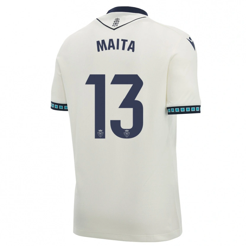 Danxen Mujer Camiseta Maitane Zalba Irañeta #13 Blanco Negro Azul Cielo Claro 2ª Equipación 2026/27 La Camisa