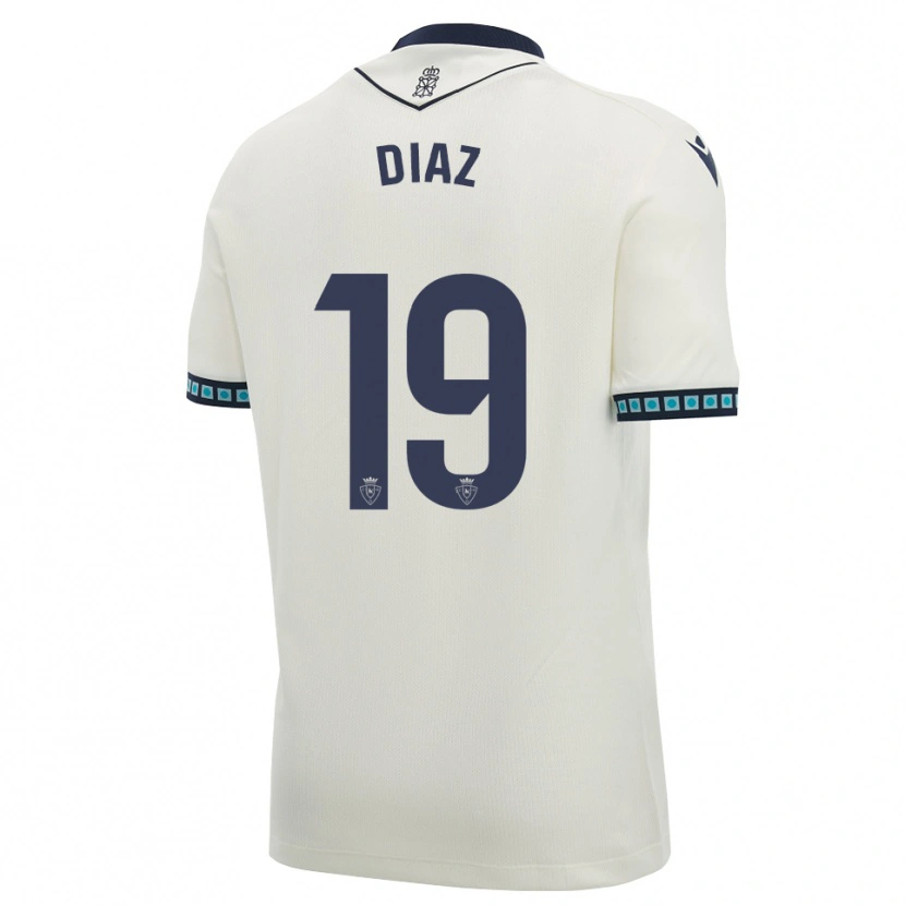 Danxen Mujer Camiseta Lucas Diaz #19 Blanco Negro Azul Cielo Claro 2ª Equipación 2026/27 La Camisa