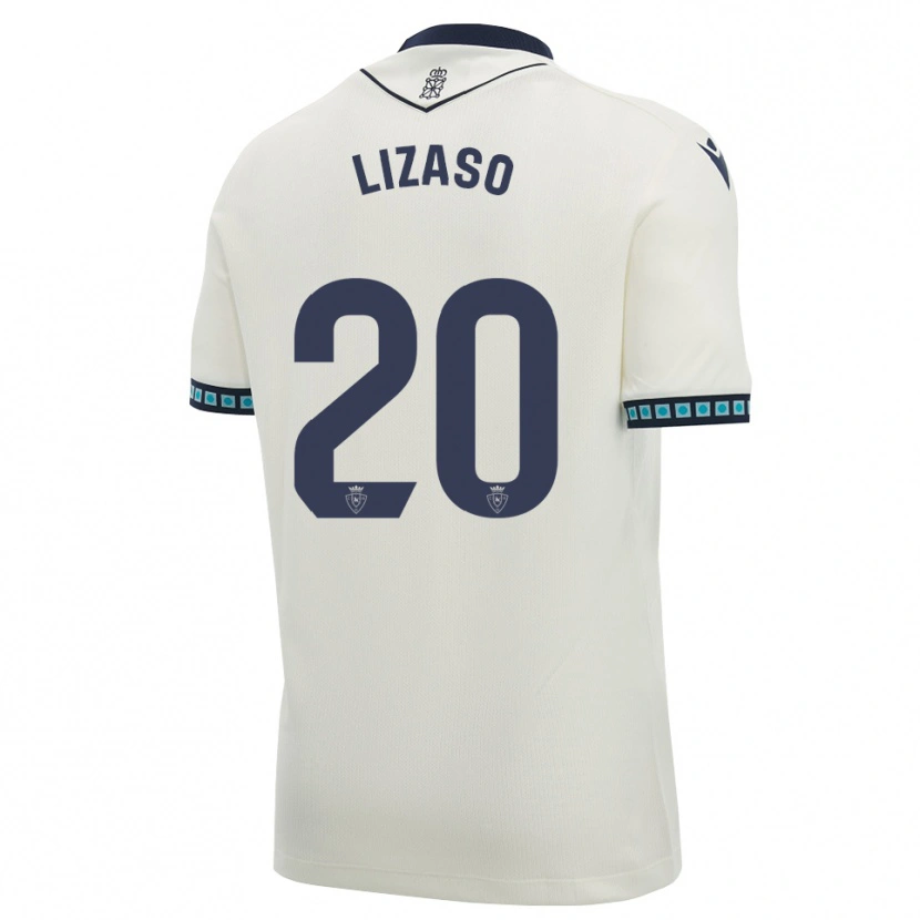 Danxen Mujer Camiseta Iker Lizaso #20 Blanco Negro Azul Cielo Claro 2ª Equipación 2026/27 La Camisa